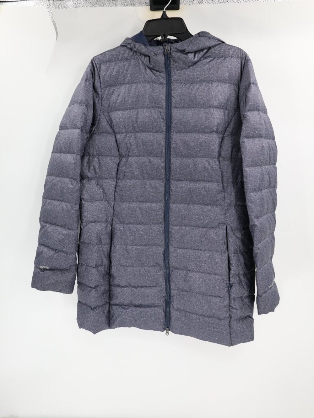 Eddie Bauer Jacket Women Large EB650 Down Packable Puffer Full Zip Hooded Coat